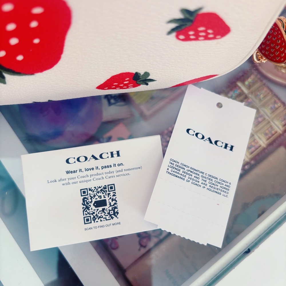 Coach Nolita 19 wild Strawberry Print Mini Shoulder Bag & Snap wallet. - Picture 6 of 10